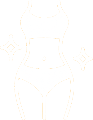 Icône minimaliste représentant une silhouette tonifiée, symbole des soins du corps Skinela.