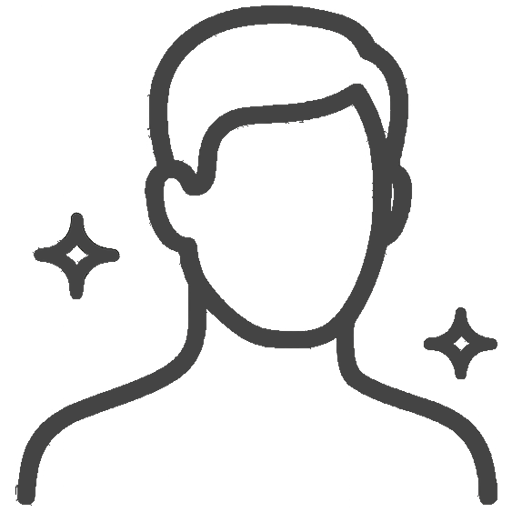 Icône silhouette homme avec étoiles – Épilation laser hommes